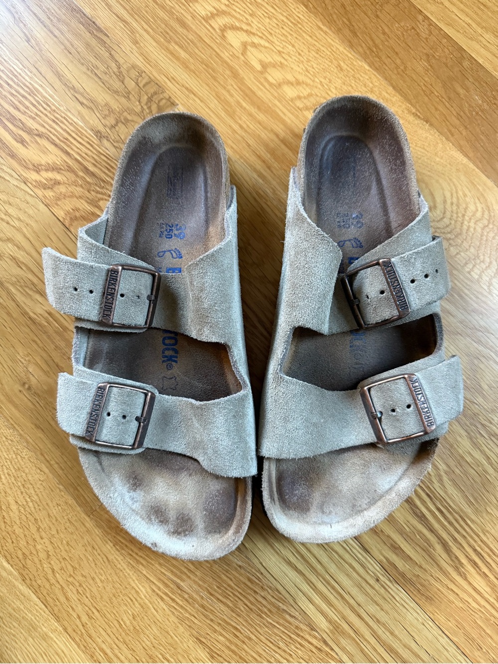 Birkenstock Suede Arizona Sandals in Taupe - Picture 3 of 9